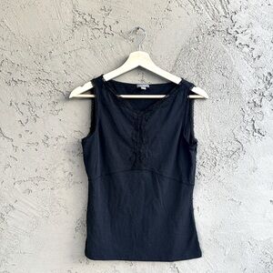 Y2K Ann Taylor Lace Detail Baby Doll Stretch Tank Size Small